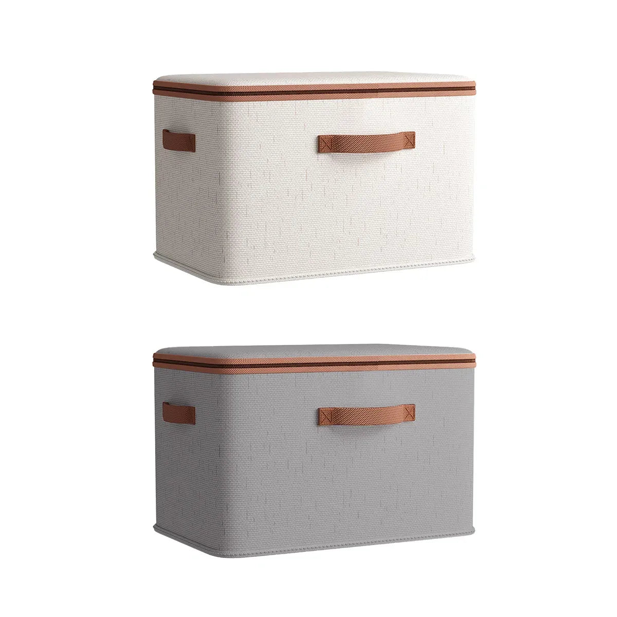 Large-Capacity Home Fabric Foldable Clothes Storage Basket with Lid for Pants - Grey