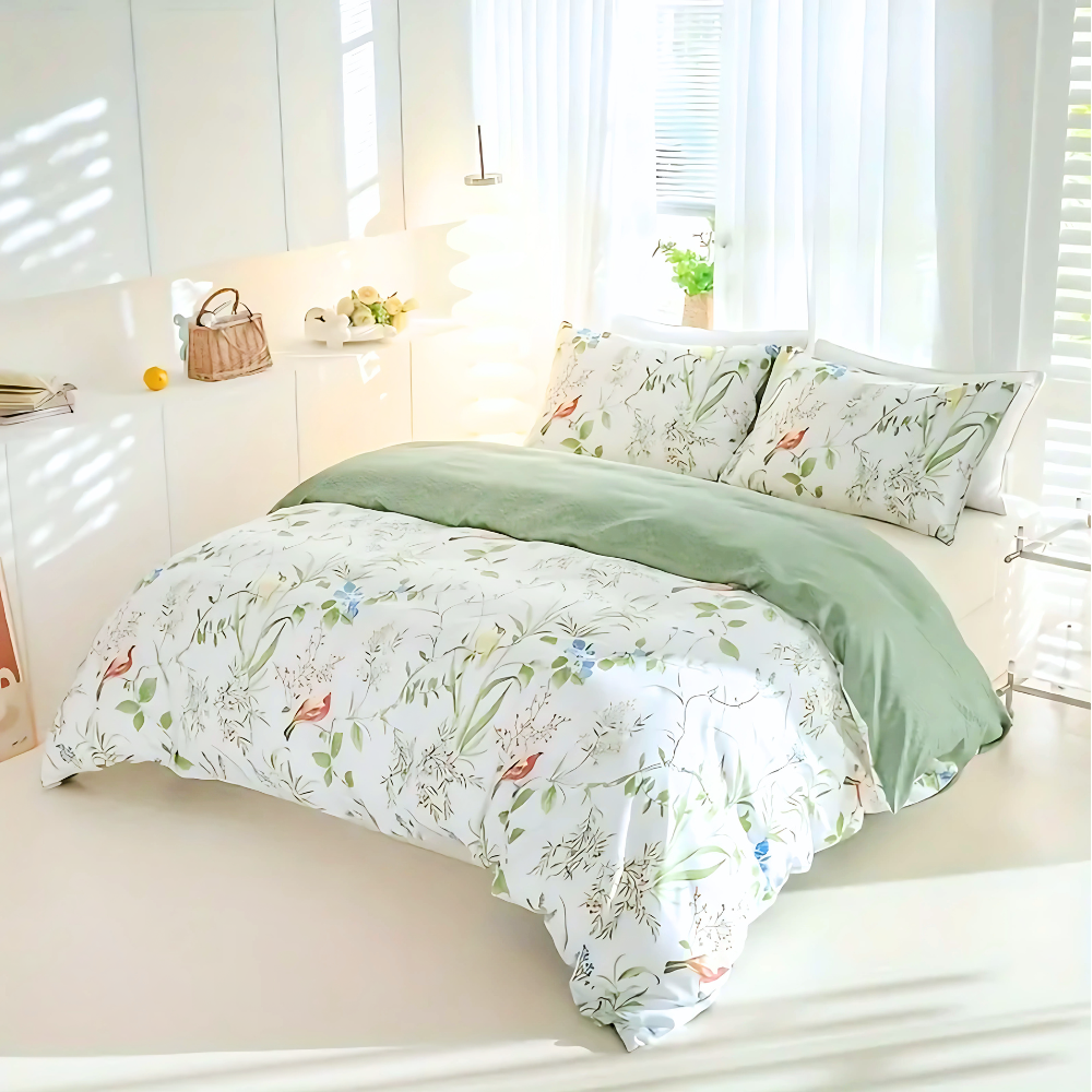 Dreamfields - Green Roost Quilt Cover Set - (3pcs, Queen Size)