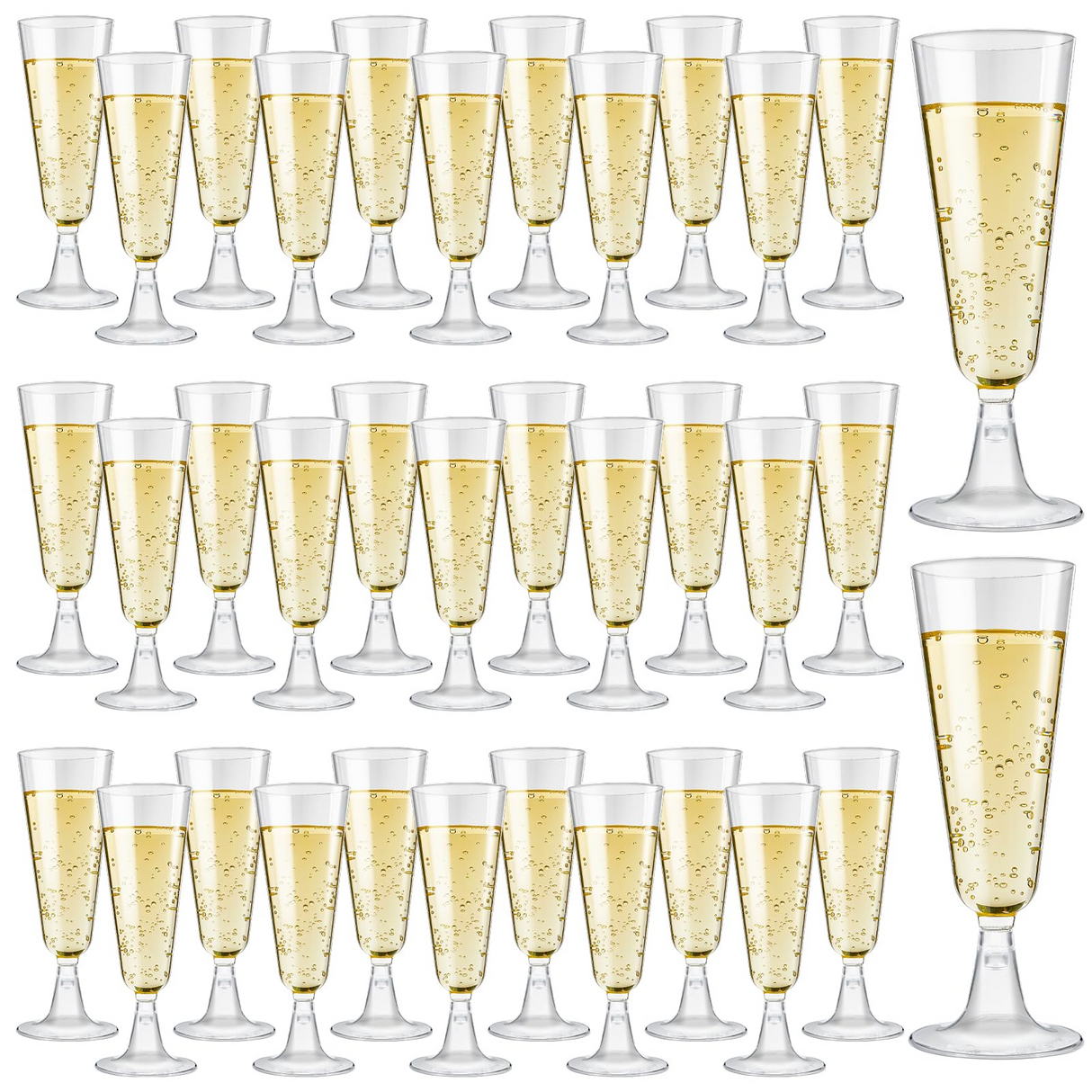 144x 210ml Premium Plastic Wine/Champagne Glasses Flutes Bulk - Clear
