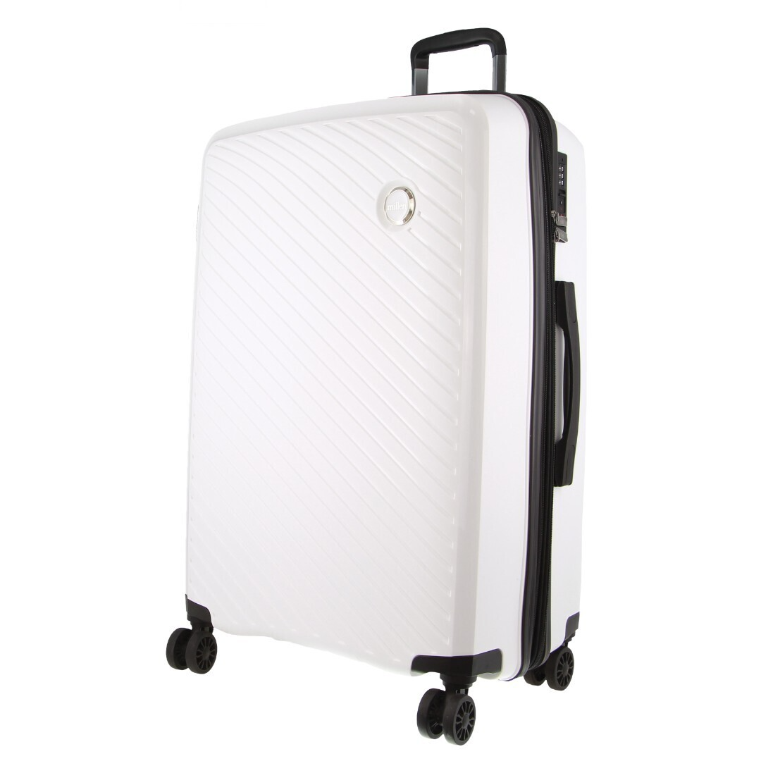 Pierre Cardin x Milleni 3-Piece Hardshell Super Light Luggage Bags Travel Suitcase - Burgundy/White