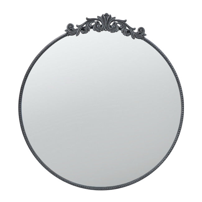 Baroque Black Round Wall Mirror 100x98cm