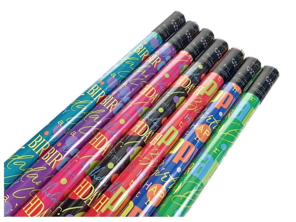 bulk 50 Happy Birthday Gift Wrap 70Cmx3M Core