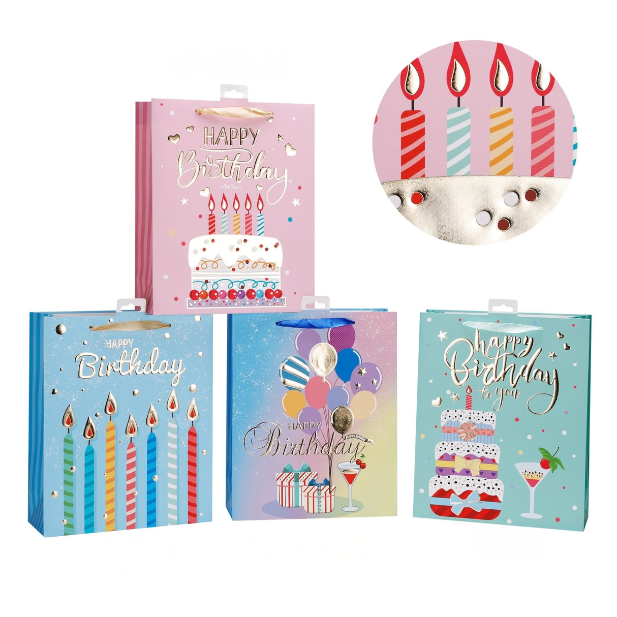 bulk 24 Xlarge Birthday Delight Gift Bag Assort 42cm