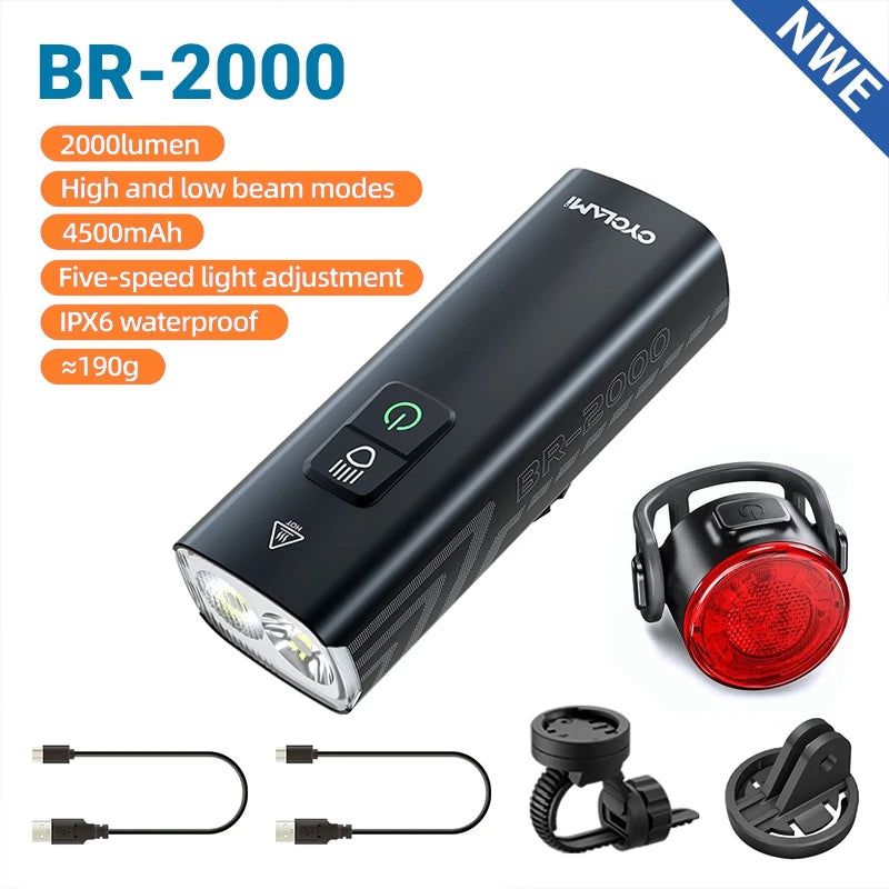 Rechargeable LED Bike Light Set Black