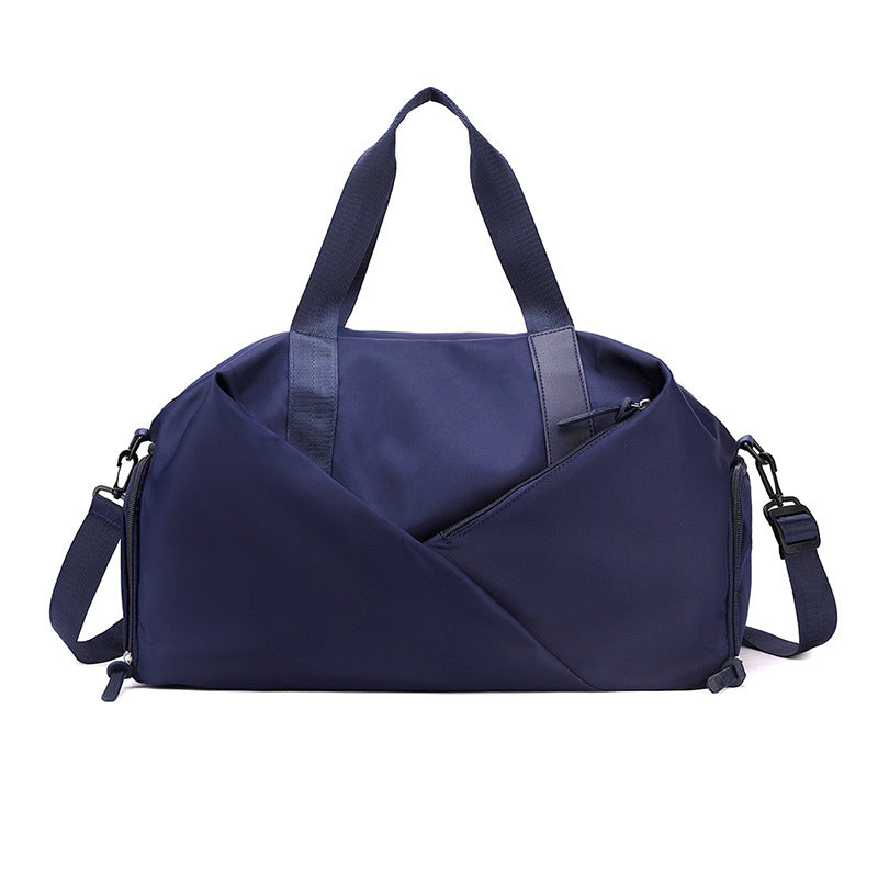 Navy Blue Stylish Gym Travel Bag with Shoe Compartment, Lightweight and Durable Design
