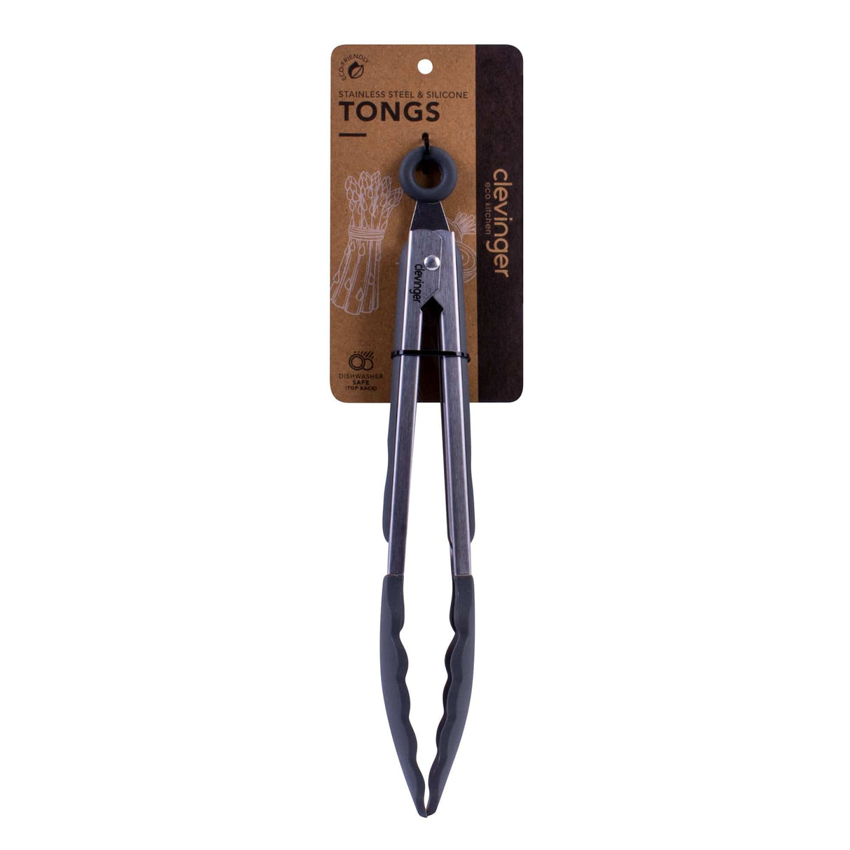 Stainless steel & silicone tongs charcoal