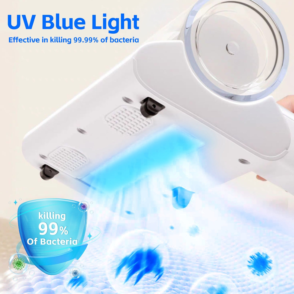UV‑C Cordless Dust Mite Vacuum Handheld Sanitizing Cleaner with 1200 mAh Battery
