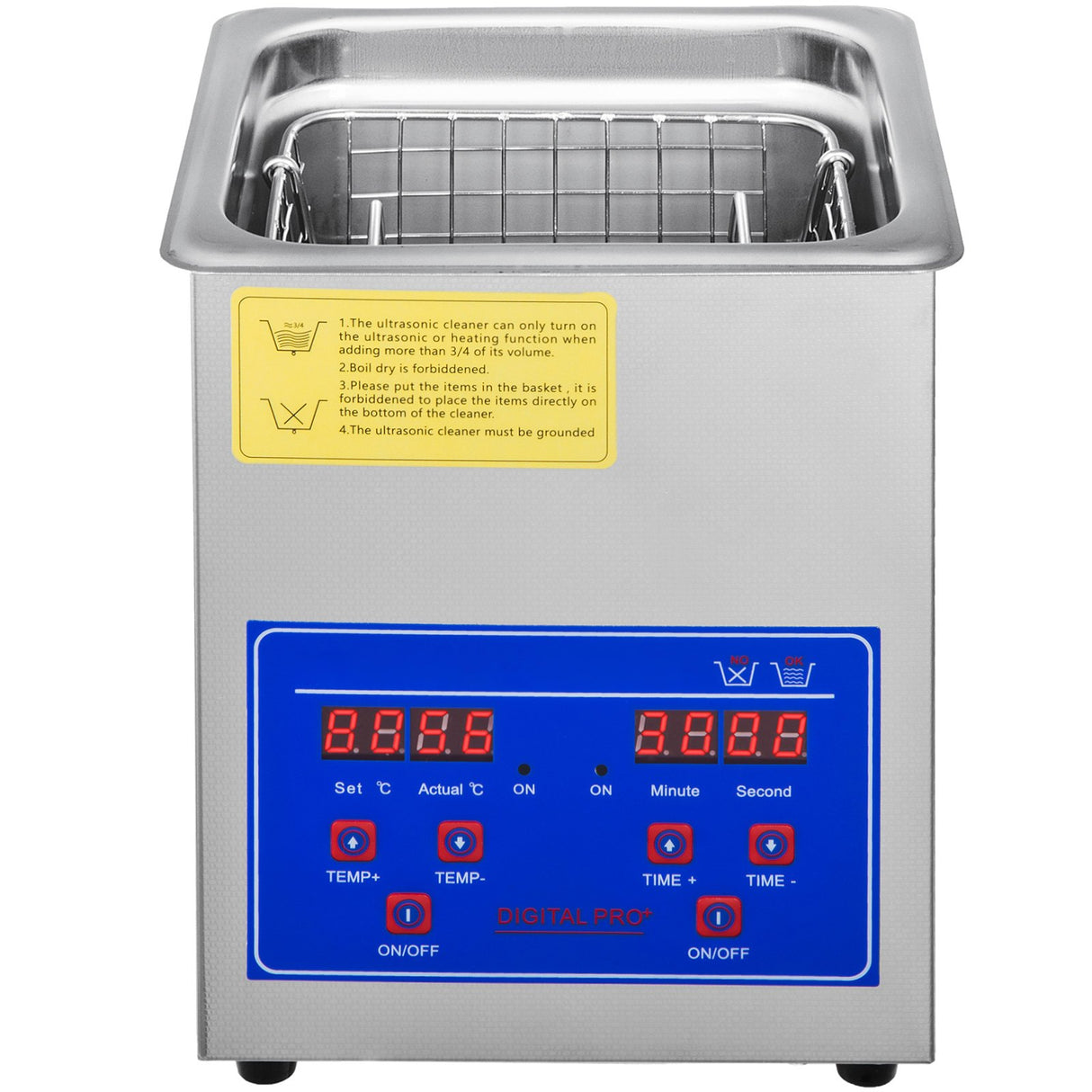 VEVOR Ultrasonic Cleaner 2L Jewelry Cleaning with Digital Timer Ultrasonic Cleaning Machine for Jewellery Rings Watches Eyeglasses Dentures Coins Metal Parts Commercial and Home Use