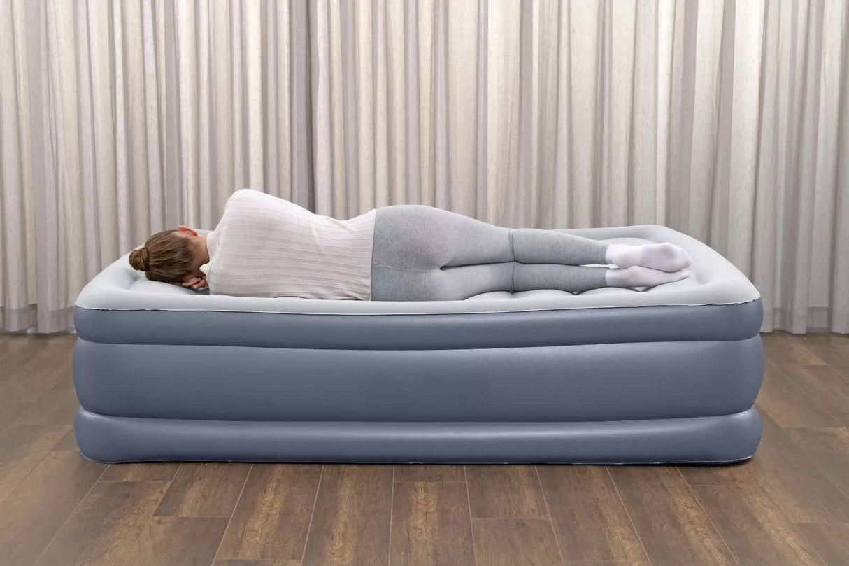 Bestway 2.03m x 1.52m x 51cm Tritech Air Inflatable Mattress Queen Built-in AC Pump