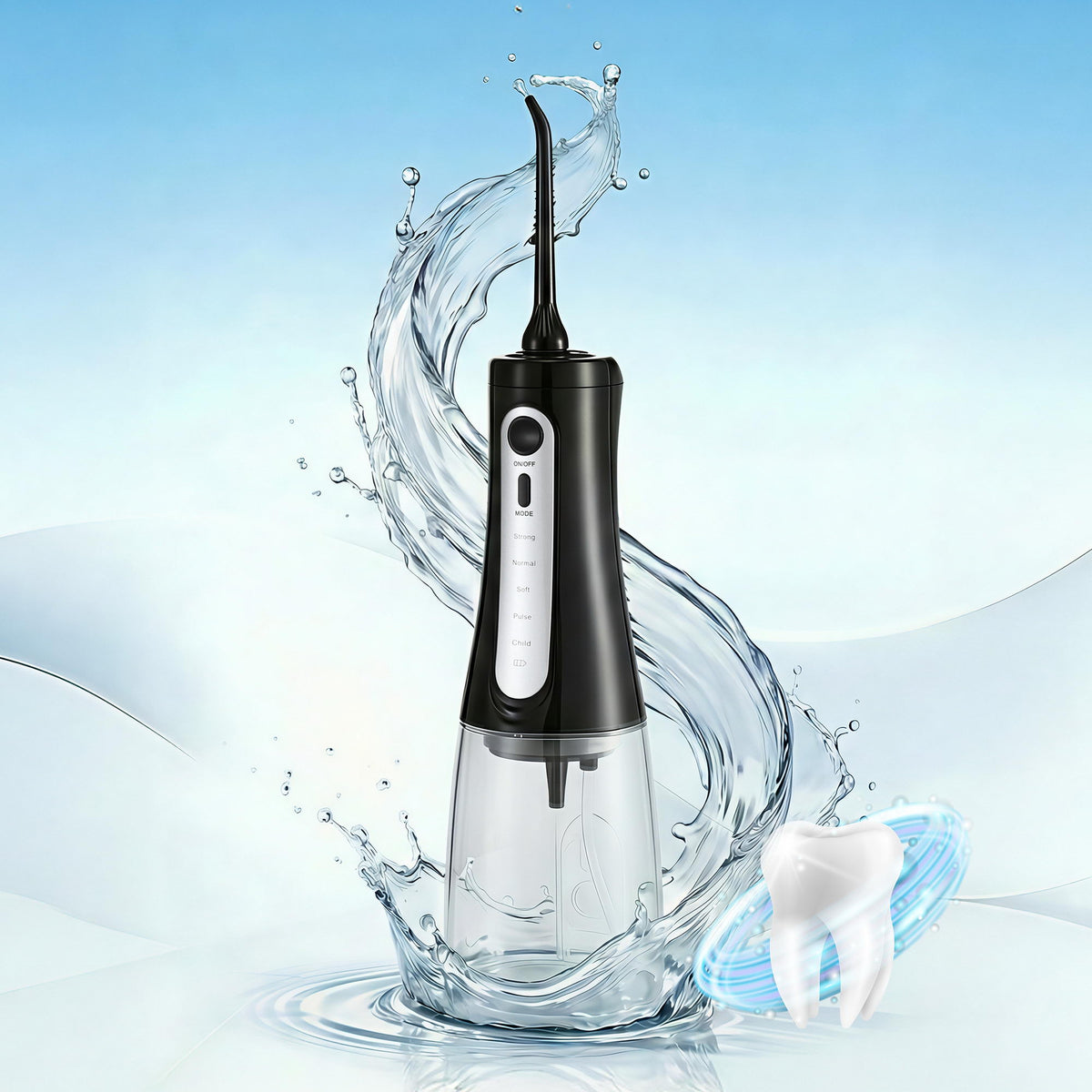 Devanti cordless water flosser with 350ml tank, black