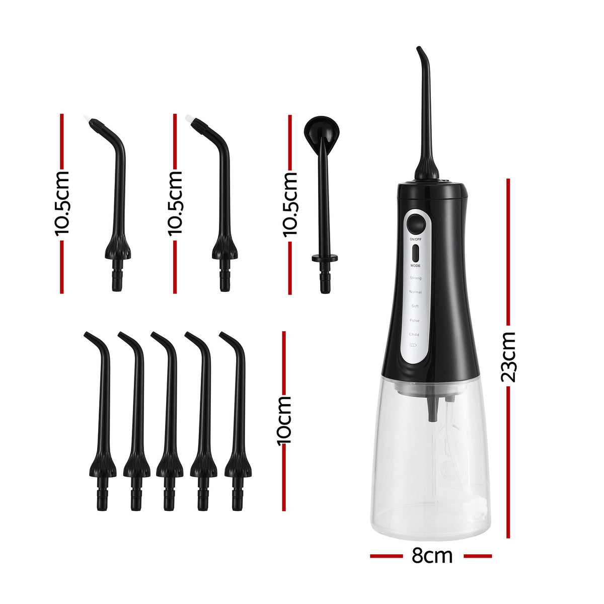Devanti cordless water flosser with 350ml tank, black
