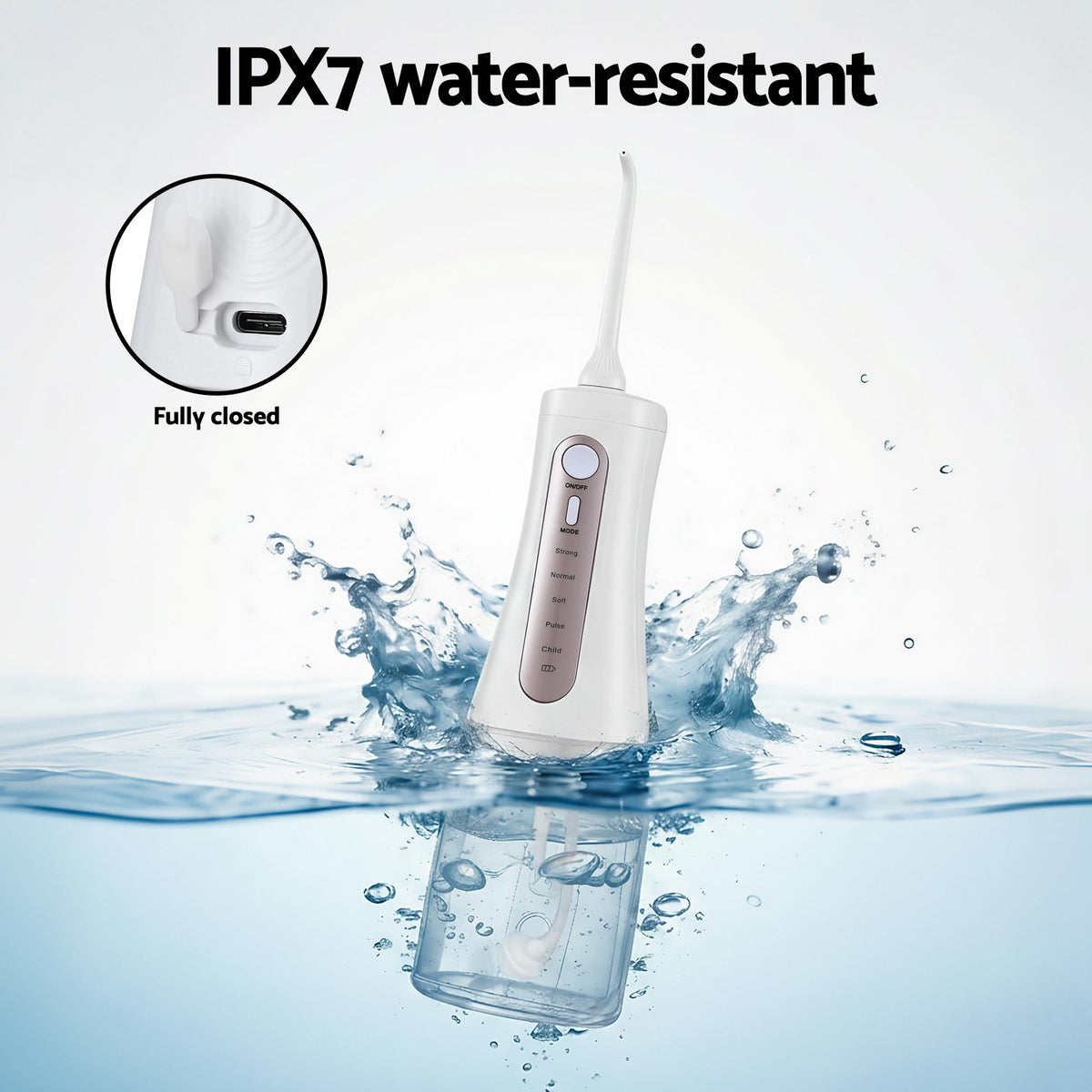 Devanti cordless water flosser with 350ml tank, white