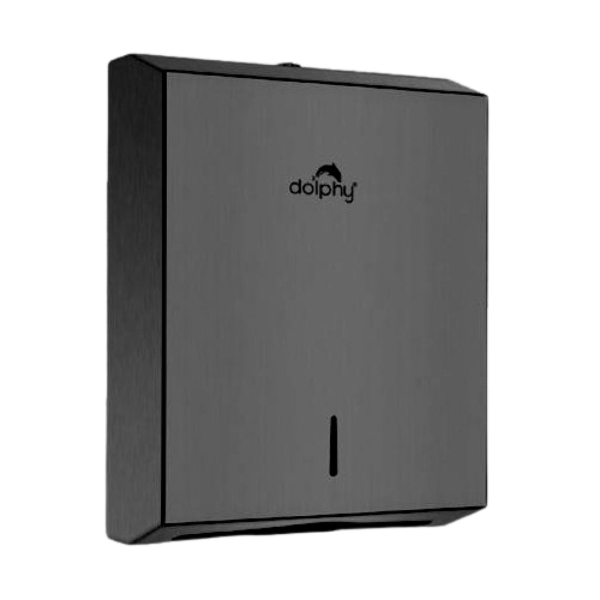 Dolphy Slimline Black Paper Towel Dispenser – Lockable Stainless Steel Wall Mount for M-Fold and Z-Fold Towels, Commercial Grade for Bathrooms and Kitchens