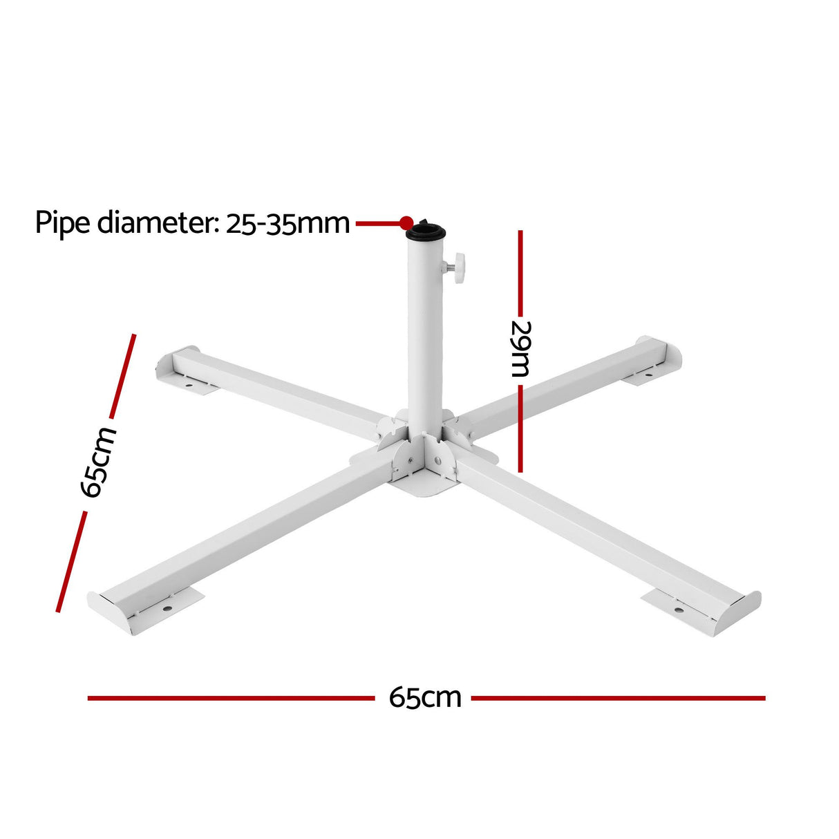 Instahut Outdoor Umbrellas Base Steel Umbrella Holder 25 to 35mm White