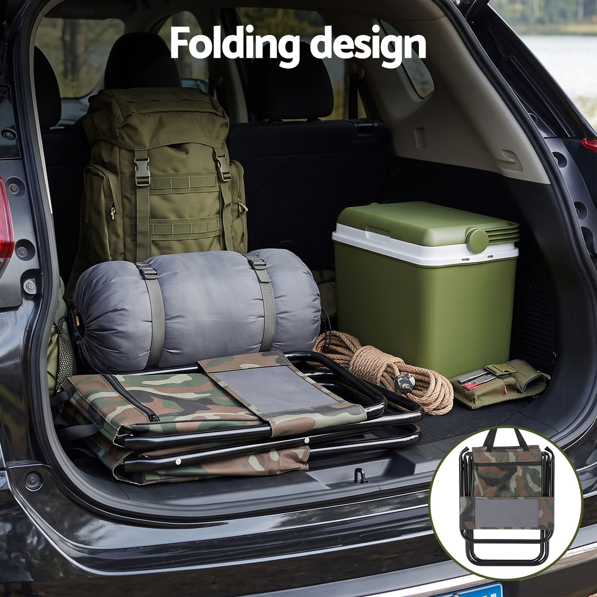 Weisshorn Camping Chair Storage Bag Foldable 600D Oxford Iron Camo 60CM