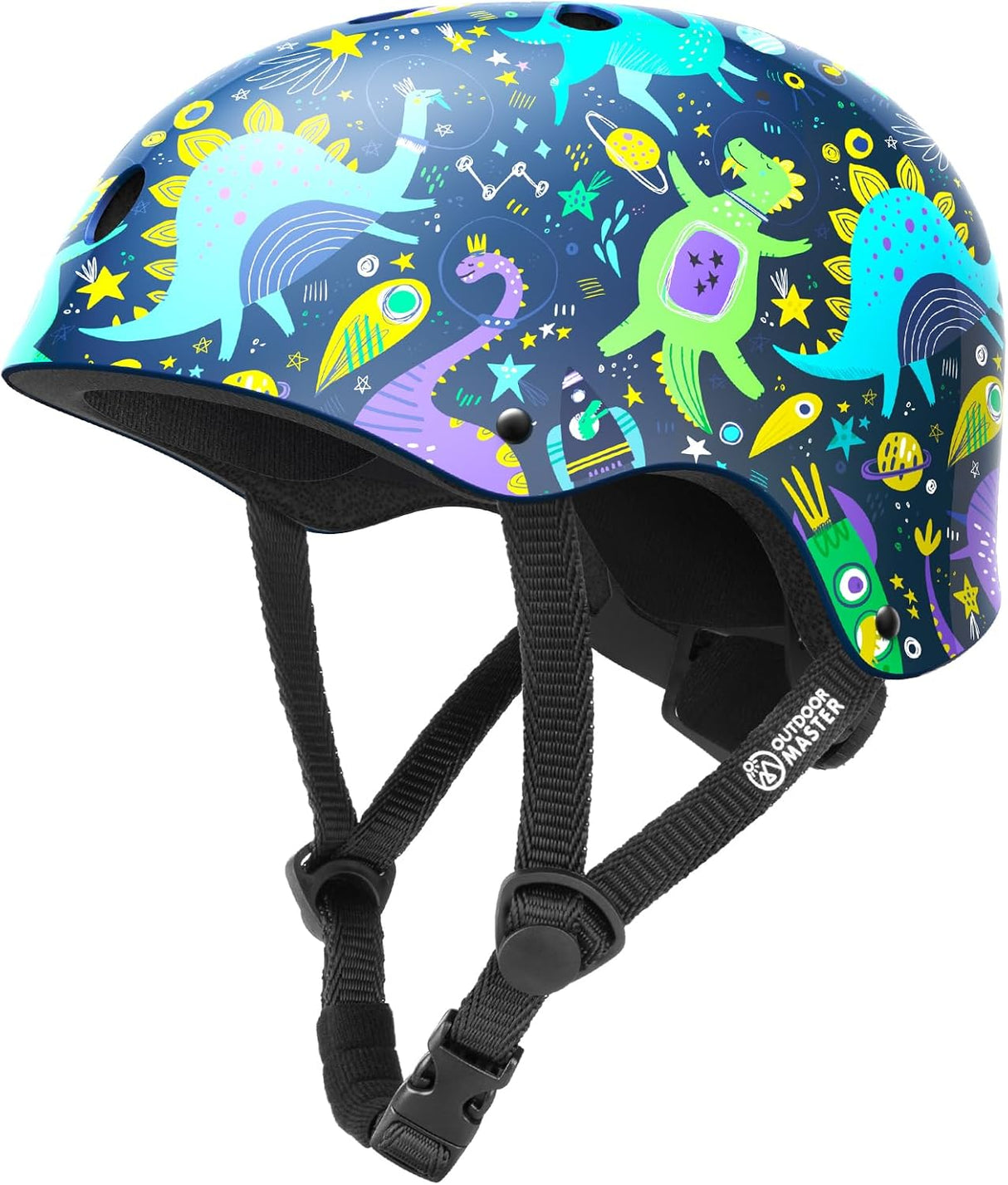 OutdoorMaster Youth & Kids Bike Helmet - Adjustable Multi-Sports Skateboard Helmet with Removable Liners for Balance Bike, Toddler Scooter, One Wheel Hoverboard-Blue-S