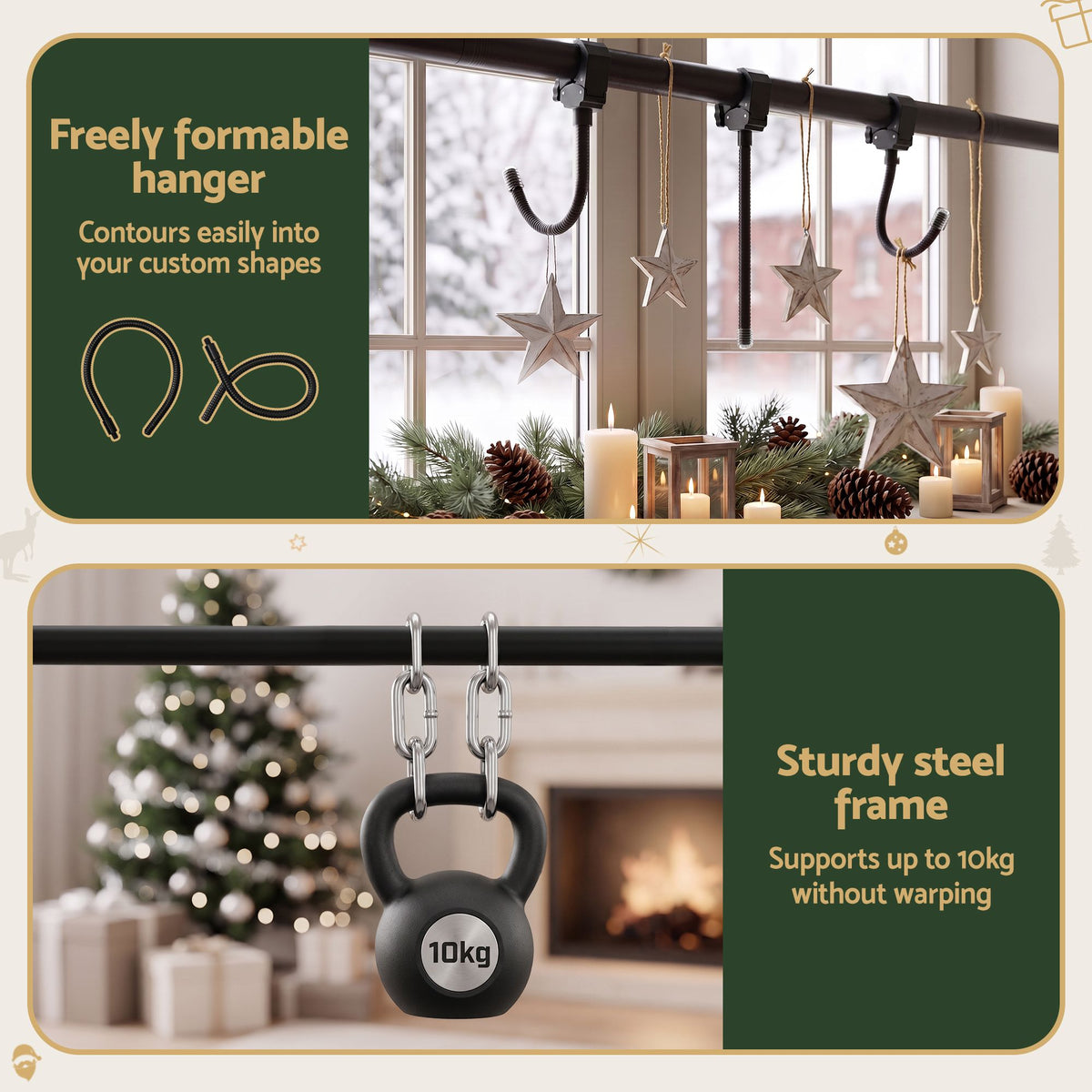 The over-door wreath hanger shown again, fitting without drilling.