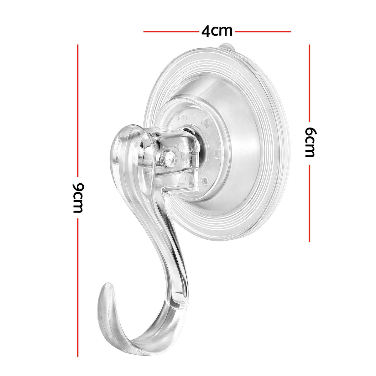 Another view of the two suction cup hooks, for indoor or outdoor use.