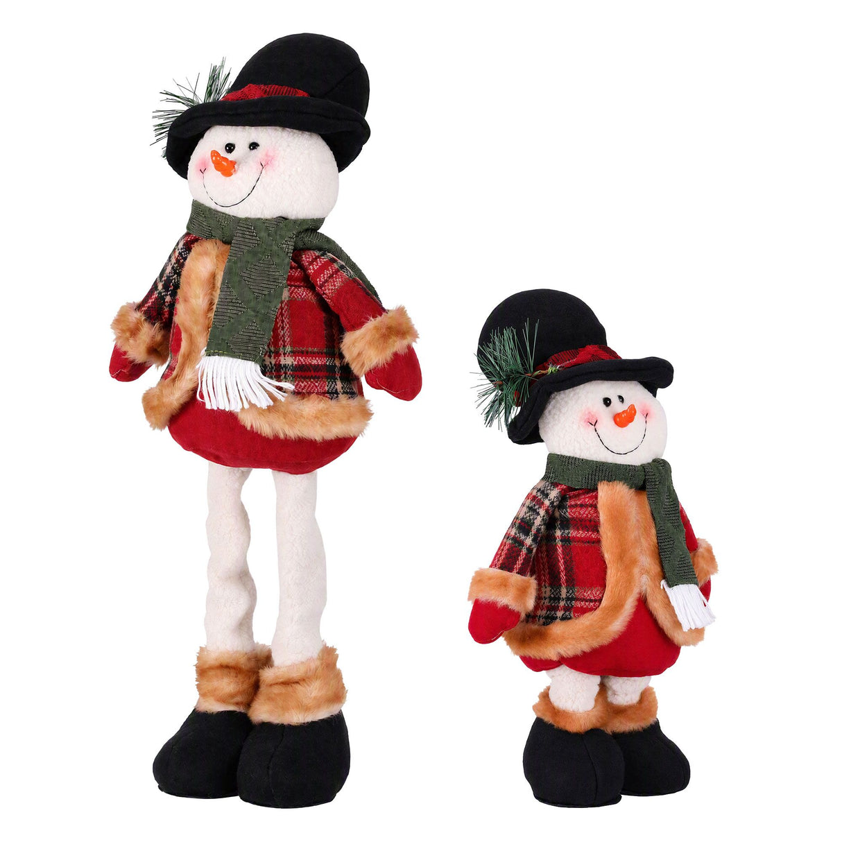 Jingle Jollys Christmas Snowman Ornament 40-56cm Telescopic Tabletop Decoration Doll, Adjustable Length For Tabletop, Window, Mantel, Indoor Holiday Decor