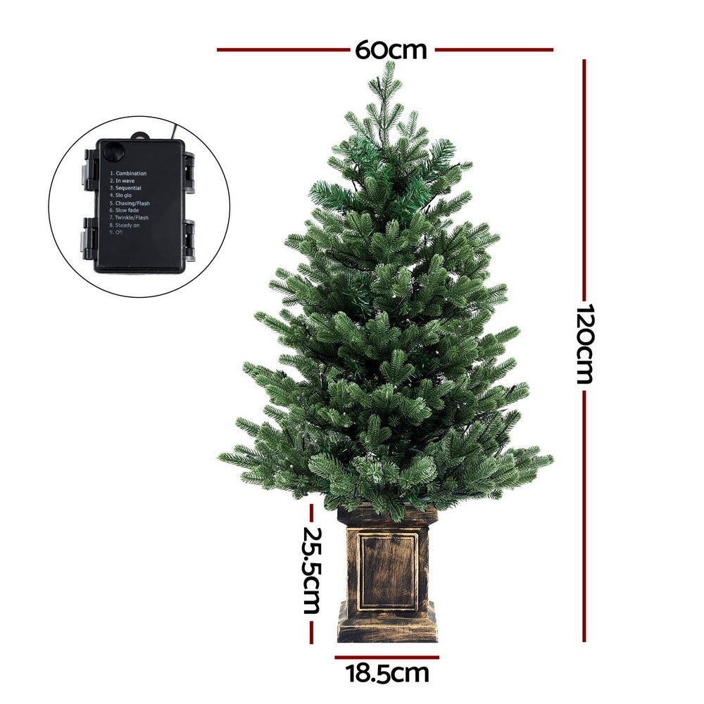 Another view of the 1.2m potted LED tree, battery operated.