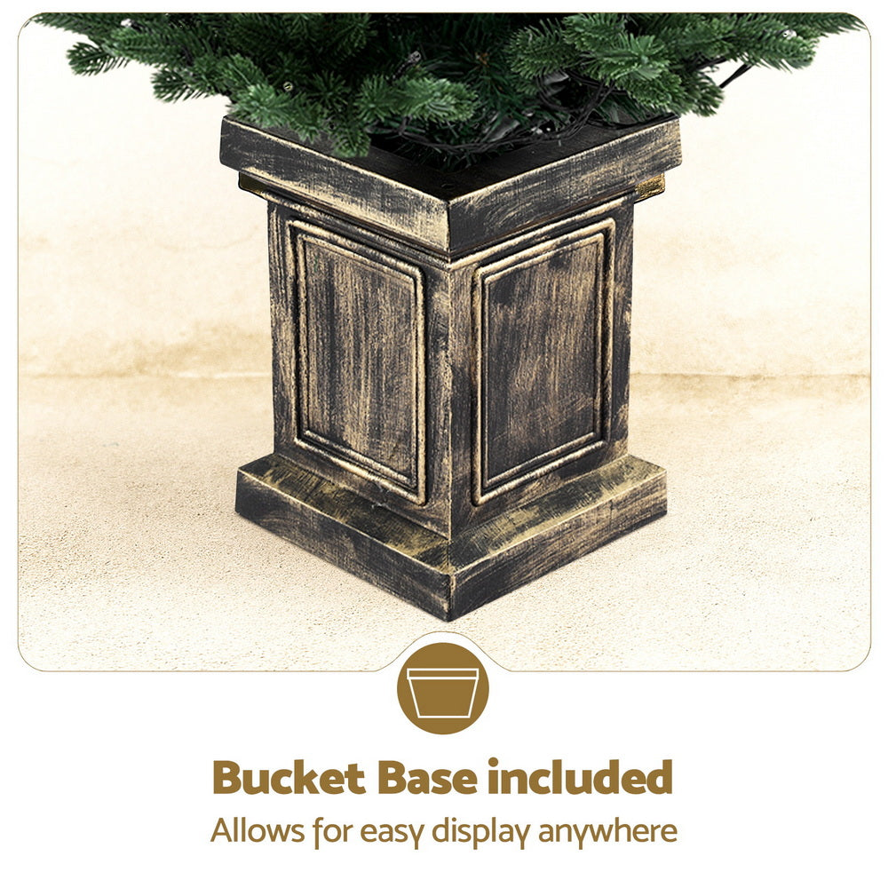 The 1.2m potted LED tree shown again, arriving pre-lit.