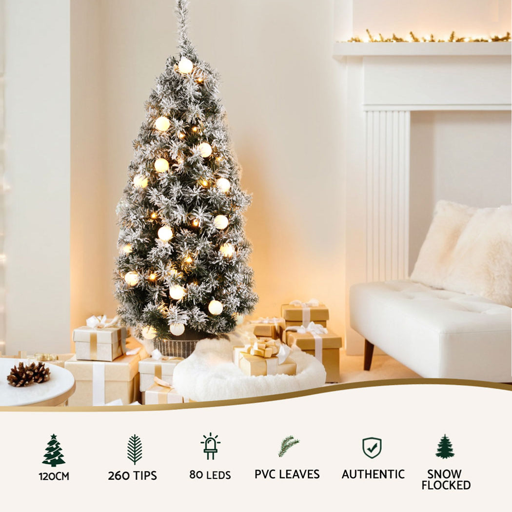 1.2m potted snowy tree, needing no tools.