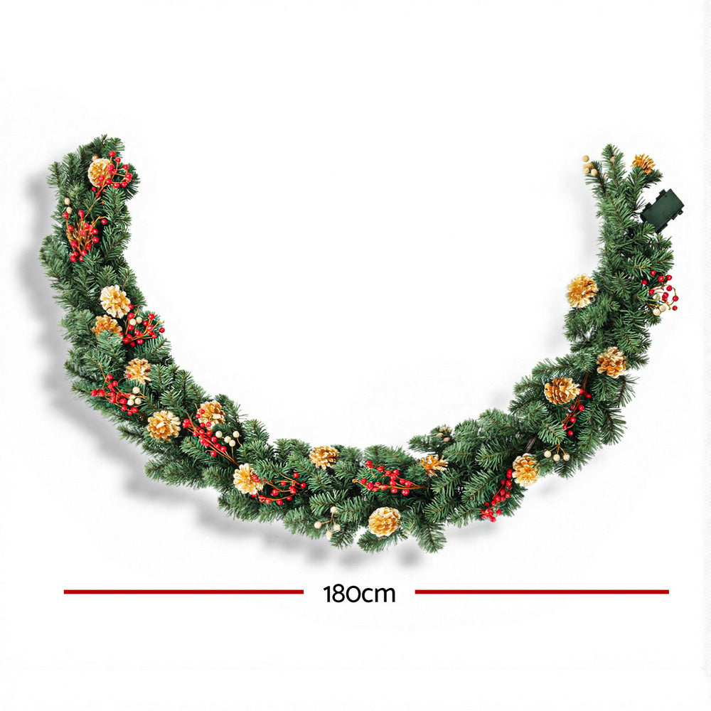 Another view of the 1.8m pre-lit garland, battery operated.