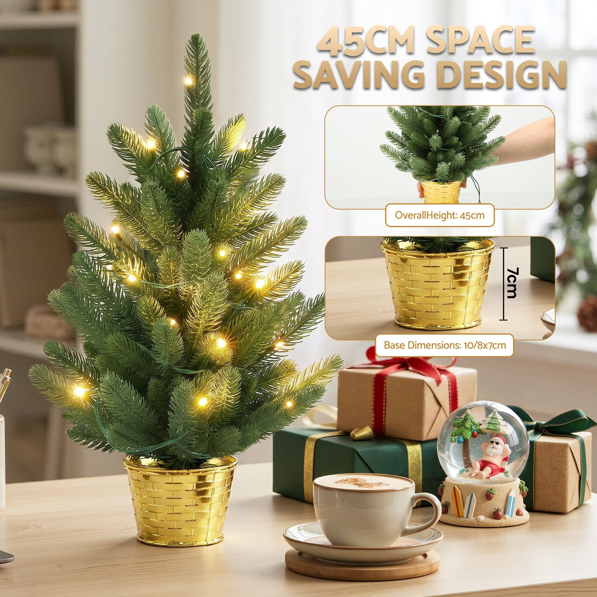 The 45cm mini lit tree shown again, battery operated.