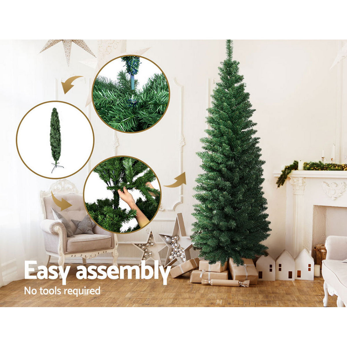 Jingle Jollys 1.8m green Christmas tree with 300 tips