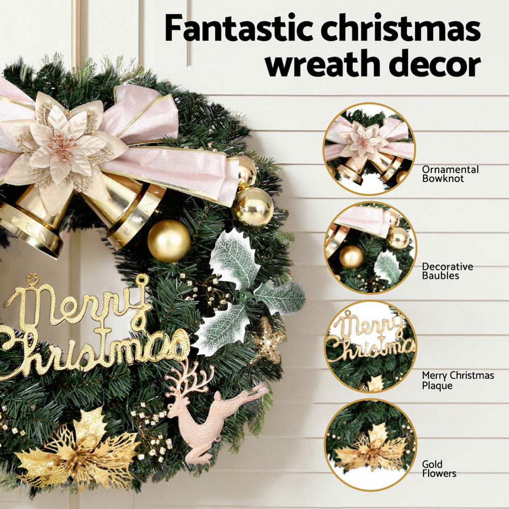 Further view of the 60cm flower wreath, for indoor or outdoor use.