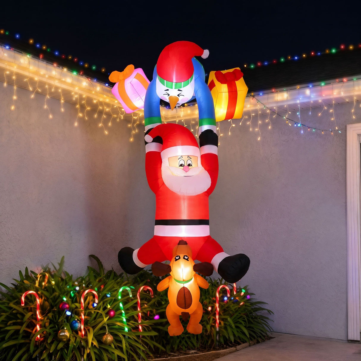 Jingle Jollys Christmas Inflatable Climbing Santa 3.5M Height LED Decorations Illuminated - Shoppers Spot Occasions > Christmas > Outdoor Decorations & Lights - Alternate view 12