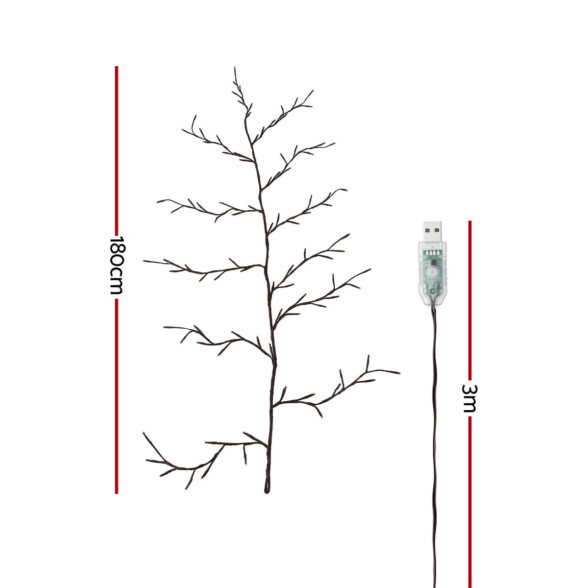 Further view of the willow vine branch lights, for indoor use.
