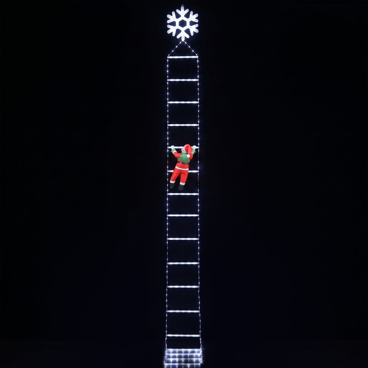 Jingle Jollys Christmas Ladder Lights Santa 3.4m 328LED Hanging Decor Cool White