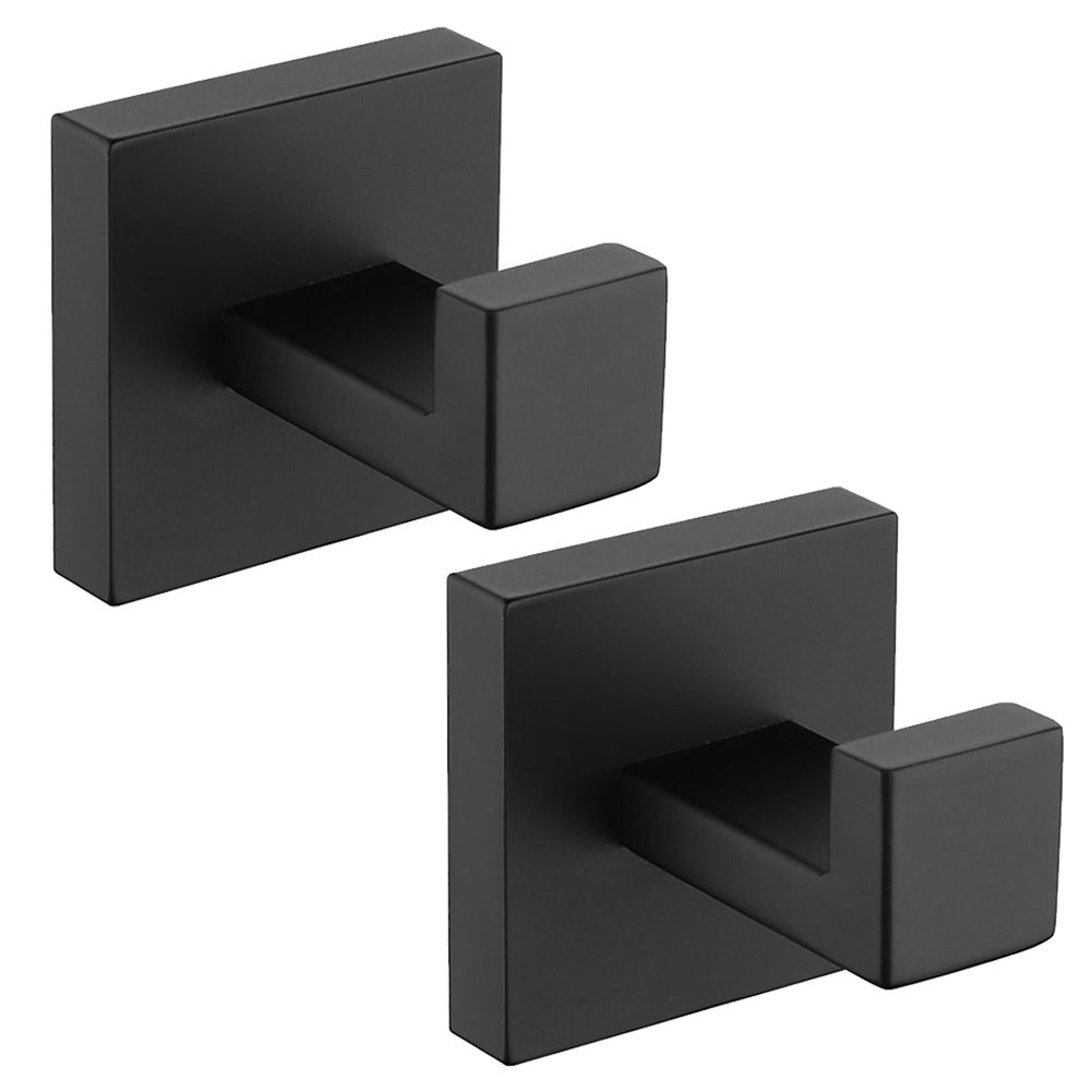 2 Pcs Wall Hooks Towel Hooks Black Made of 304 Stainless Steel Hooks Anti-rust Hooks Waterproof Hooks Bathroom Accessories Coat Hooks