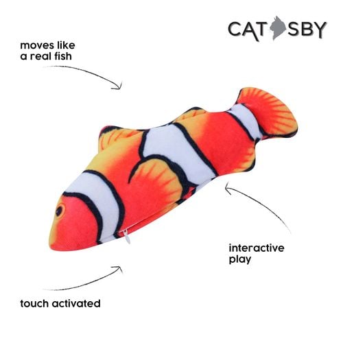 Paws & Claws 28.5 x 8cm Assorted Catsby Flippy Fish Cat Toy
