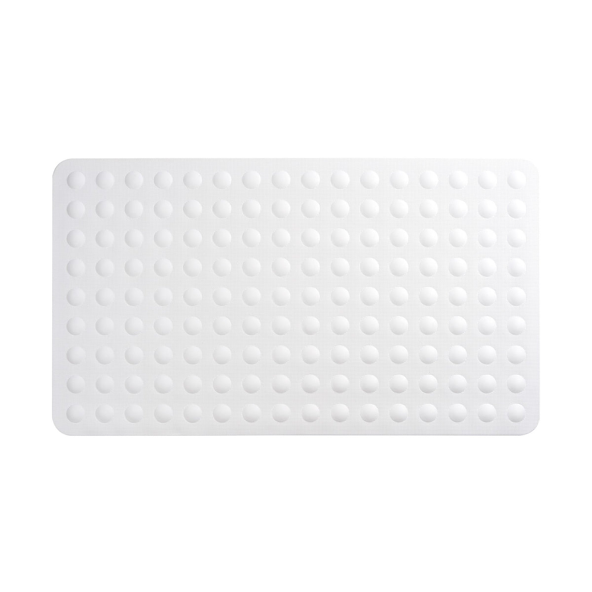Dolphy white non-slip rubber bath mat from above, showing the raised textured bumps