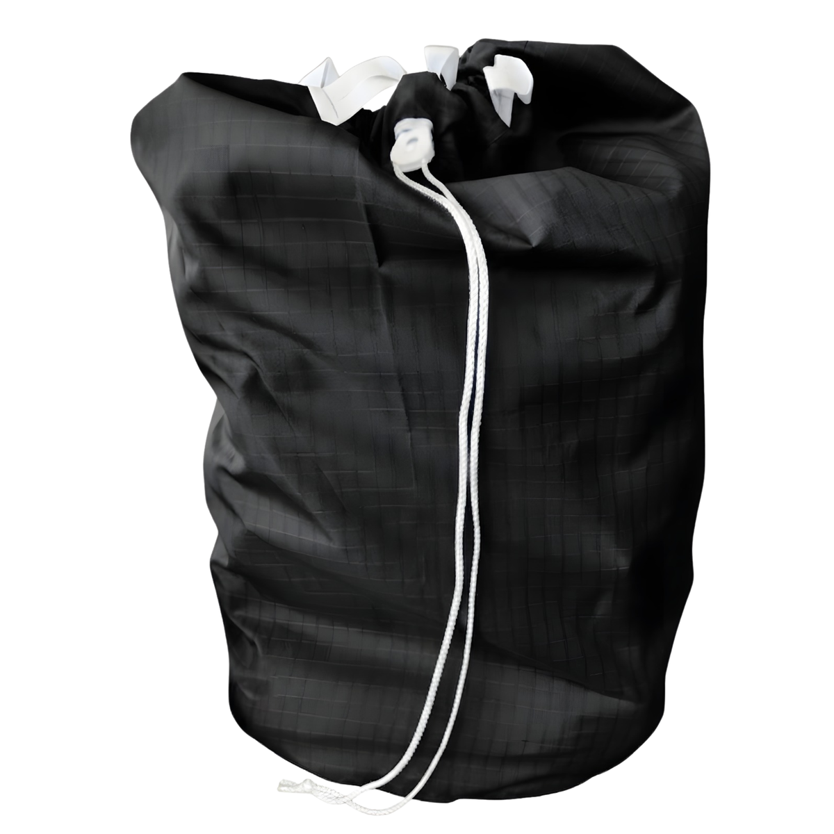 Dolphy Linen ripstop polyester drawstring laundry bag in black