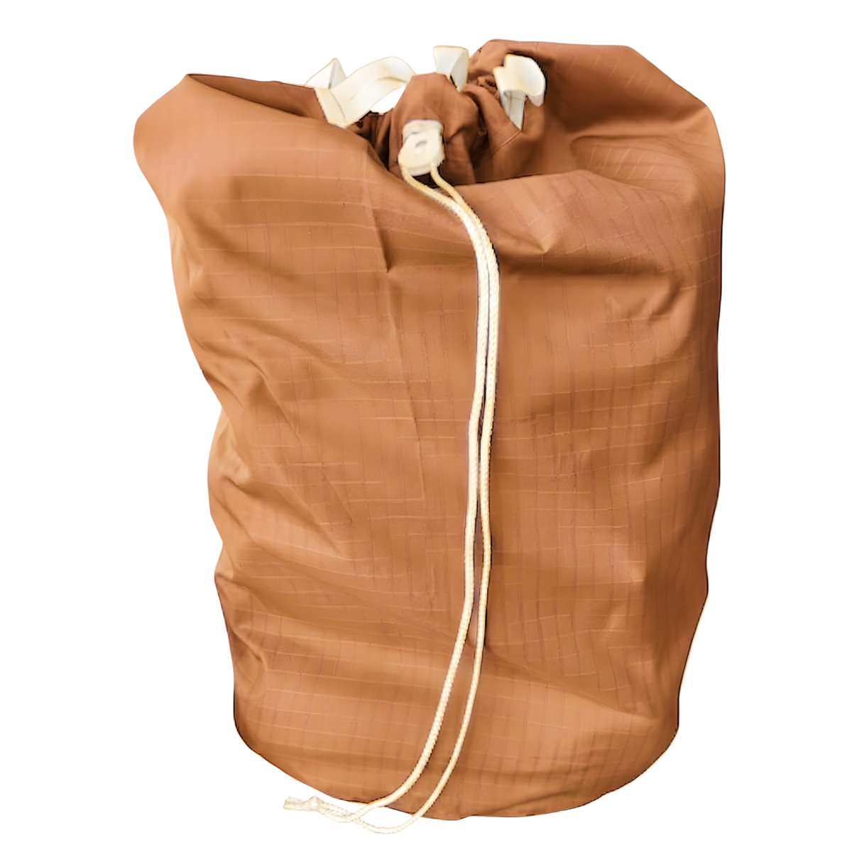 Dolphy Linen ripstop polyester drawstring laundry bag in brown
