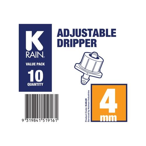K-Rain 4mm Adjustable Dripper - 10 Pack