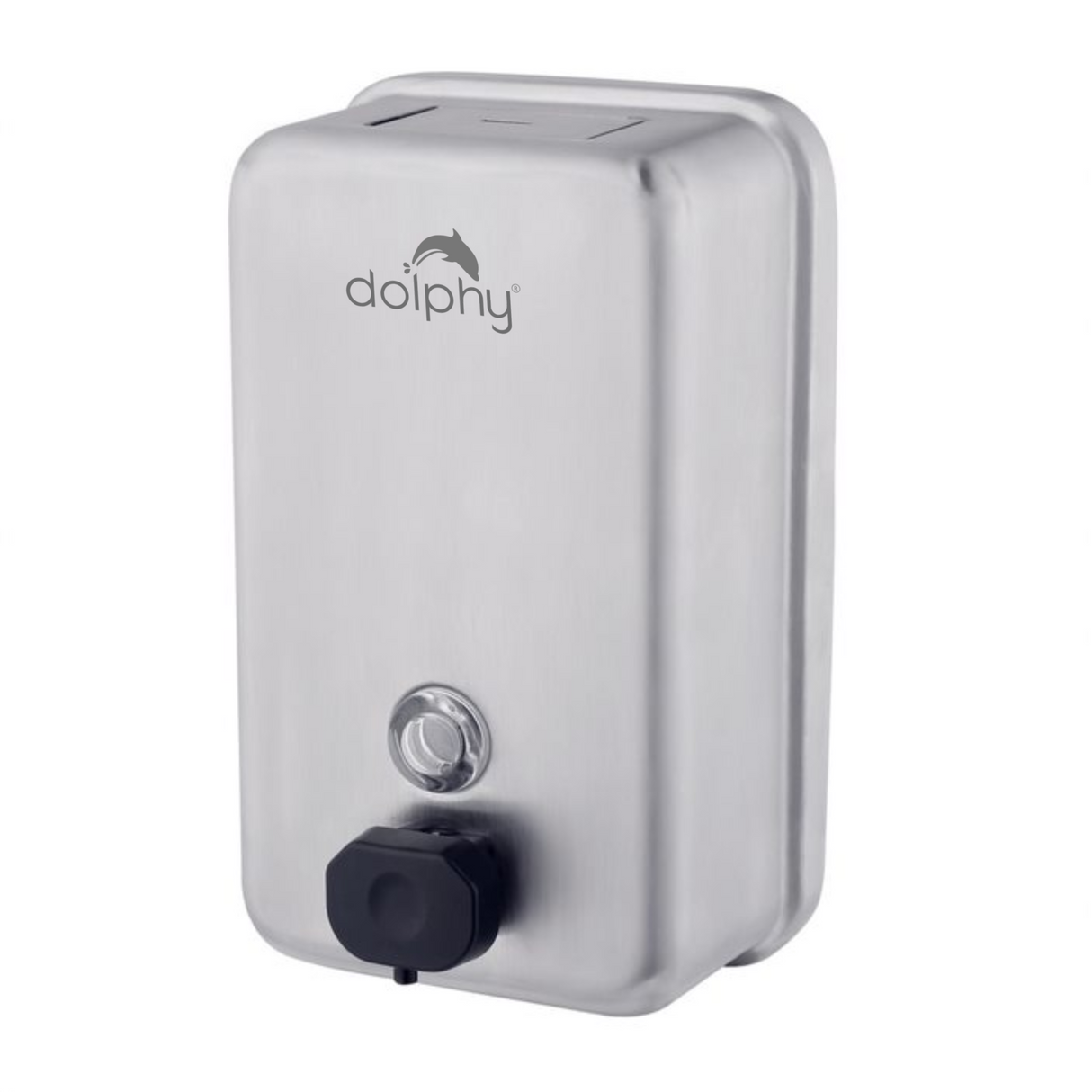 Dolphy Manual Rectangle Stainless Steel Soap Dispenser 1100ml – Silver, Wall Mounted