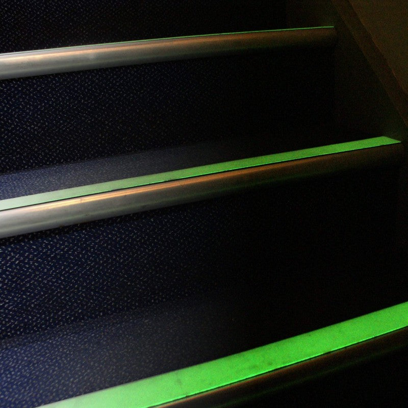 Dolphy Glow in the Dark Floor Marking Tape (Pack of 5) – 2 Inch x 16.4 Ft Waterproof Vinyl Safety Tape, High Visibility Glow Tape for Indoor & Outdoor Hazard, Pathway & Emergency Marking