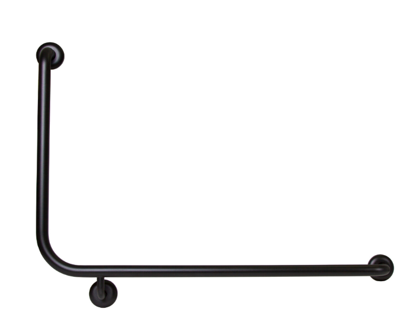 Dolphy Wall Mount Stainless Steel Safety Grab Rail (Right) 600 x 950 mm – Black, Rust-Resistant #304 Steel, Ergonomic AU Sure Grip, Hidden Mount