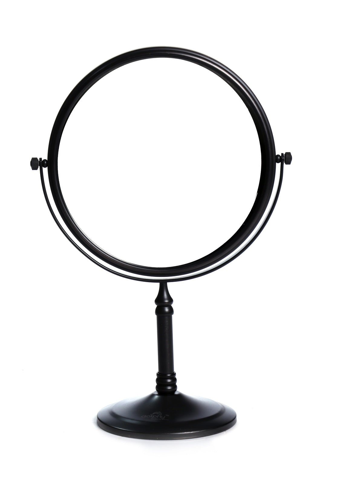 Dolphy 8-Inch Dual-Sided 5X Tabletop Magnifying Mirror – 1X/5X Magnification, 360° Swivel, Freestanding Makeup Mirror – Sleek Black Finish