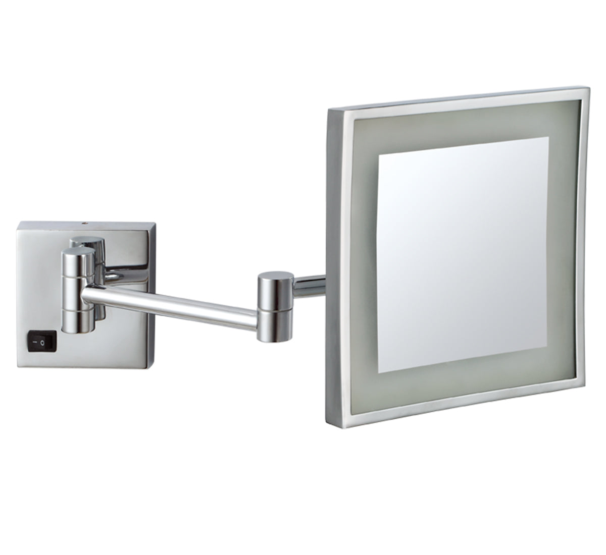 Dolphy 8-Inch LED Lighted Wall Mount Makeup Mirror – 3X Magnification, 180 Swivel, Extendable Arm, Energy-Efficient Illumination – Chrome Silver Finish, Ideal for Bathrooms, Salons & Guest Suites
