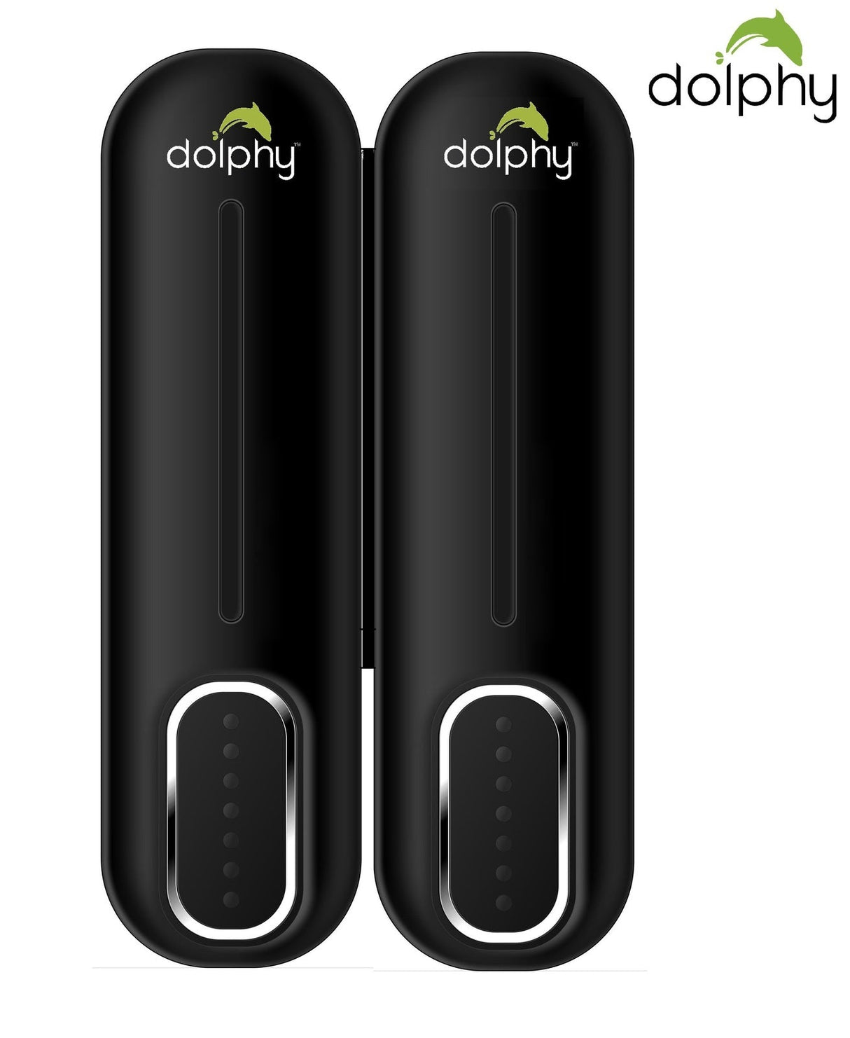 Dolphy Wall Mounted Soap Dispenser 300ml – Pack of 2, Durable ABS, Multi-Compatible Manual Dispenser – Black for Liquid Soap, Lotion & Shampoo
