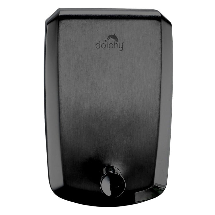 Dolphy 1000ml Manual Wall Mounted Soap Dispenser – Black Stainless Steel, Multi-Liquid Compatible for Bathrooms, Kitchens & Commercial Washrooms