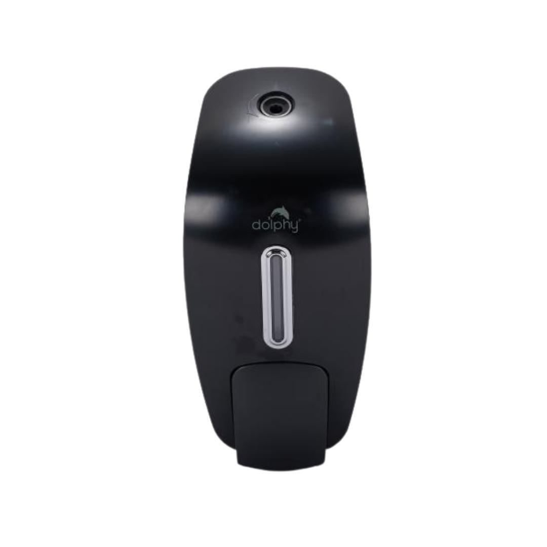 Dolphy Plaza Manual Soap-Sanitiser Dispenser 800ml – Wall Mounted Refillable ABS Unit in Black – For Liquid Soap, Sanitiser, Shampoo & Lotion