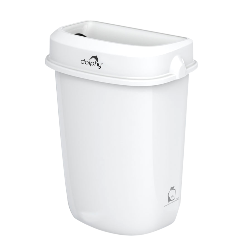 Dolphy Plaza Waste Bin 32L – Durable Polypropylene Rubbish Bin with Leak-Proof Design – White