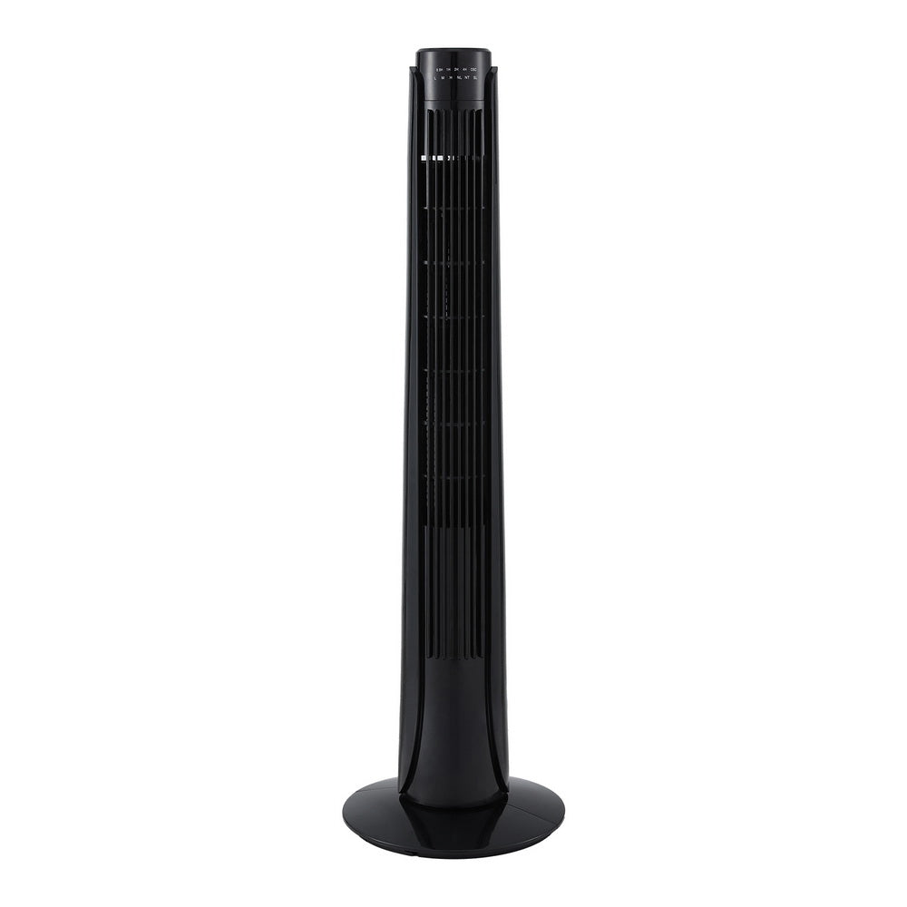 Devanti black oscillating tower fan