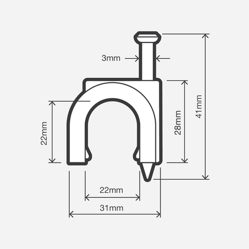Holman 19mm Saddle Clip With Nail - 10 Pack